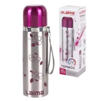 Термос LAIMA с узким горлом, 0,5 л, нержавеющая сталь, с рисунком, 601410