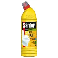 Средство для уборки туалета 750 г, SANFOR WC gel (Санфор гель) "Лимонная свежесть", 1550
