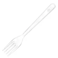 Вилка одноразовая пластиковая 180 мм, прозрачная, КОМПЛЕКТ 50 шт., КРИСТАЛЛ, LAIMA, 602653