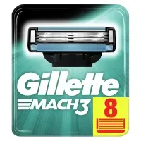 Сменные кассеты для бритья 8 шт., GILLETTE (Жиллет) "Mach3", для мужчин