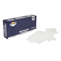 Перчатки виниловые, КОМПЛЕКТ 50 пар (100 штук), ПРОЧНЫЕ, прозрачные, размер М (средний), AVIORA, 402-638