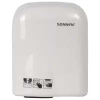 Сушилка для рук SONNEN HD-165, 1650 Вт, пластиковый корпус, белая, 604191