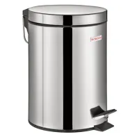 Ведро мусорное с педалью 3 литра "Classic", ЗЕРКАЛЬНОЕ, нержавеющая сталь, со съемным внутренним ведром, LAIMA, 604942