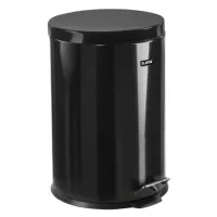 Ведро мусорное с педалью 20 литров "Classic", ЧЕРНОЕ ГЛЯНЦЕВОЕ, металлическое, со съемным внутренним ведром, LAIMA, 604945
