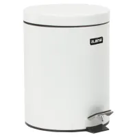 Ведро мусорное с педалью 5 литров "Classic", БЕЛОЕ ГЛЯНЦЕВОЕ, металлическое, со съемным внутренним ведром, LAIMA, 604947