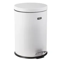 Ведро мусорное с педалью 12 литров "Classic", БЕЛОЕ ГЛЯНЦЕВОЕ, металлическое, со съемным внутренним ведром, LAIMA, 604948