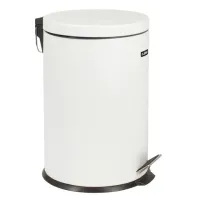 Ведро мусорное с педалью 20 литров "Classic", БЕЛОЕ ГЛЯНЦЕВОЕ, металлическое, со съемным внутренним ведром, LAIMA, 604949