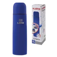 Термос LAIMA классический с узким горлом, 0,5 л, нержавеющая сталь, синий, 605122
