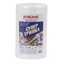 Салфетки универсальные в рулоне 200 шт., СУПЕР ТРЯПКА, 23х25 см, вискоза, 40 г/м2, соты, LAIMA, 605488