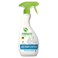 Средство для мытья стекол и зеркал с антибактериальным эффектом 500 мл SYNERGETIC, биоразлагаемое, распылитель, 39027, 107052
