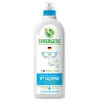 Средство для прочистки канализационных труб с дезинфицирующим эффектом 1 л SYNERGETIC, биоразлагаемое, для труб и септиков, 108100