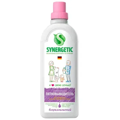 Пятновыводитель Synergetic, жидкий, для детского белья, белого и цветного, 1л