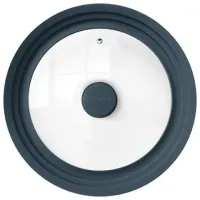 Крышка для любой сковороды и кастрюли универсальная 3 размера (24-26-28 см) антрацит, DASWERK (ДАСВЕРК), 607589