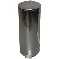 Ведро мусорное с педалью 30 литров, УСИЛЕННОЕ, кольцо под мешок, хром, нержавеющая сталь, ТИТАН