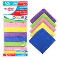 Салфетки из МИКРОФИБРЫ 30х30 см MULTI COLOUR, big pack, КОМПЛЕКТ 10 шт., 180 г/м2, LAIMA HOME, 607794