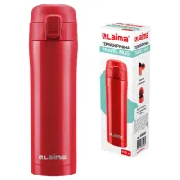 Термокружка 470 мл из нержавеющей стали SUS304, бургундский красный матовый, LAIMA, 608081