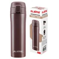 Термокружка 470 мл из нержавеющей стали SUS304, имперский коричневый матовый, LAIMA, 608082