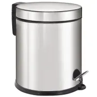 Ведро мусорное с педалью 5 литров "Classic Plus", ЗЕРКАЛЬНОЕ, нержавеющая сталь, со съемным внутренним ведром, LAIMA, ТУРЦИЯ, 608112