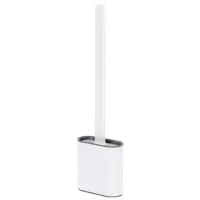 Ершик для унитаза силиконовый FLAT TYPE (плоский) напольный / настенный с креплением, LAIMA, 608131