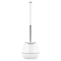 Ершик для унитаза силиконовый STANDART TYPE (овальный) напольный, с пинцетом, LAIMA, 608132