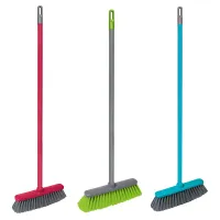 Щетка для уборки КОМПЛЕКТ черенок 110 см + щетка 35 см, щетина 8 см, в сборе, еврорезьба, YORK, 51040