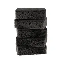 Губки для посуды 9,5х7х3,5 см, КОМПЛЕКТ 10 шт., BIG BLACK, КРУПНОПОРИСТЫЙ поролон с абразивным слоем, LAIMA, 608650