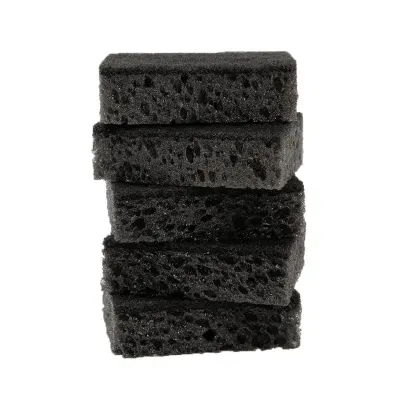 Губки для посуды 9,5х7х3,5 см, КОМПЛЕКТ 10 шт., BIG BLACK, КРУПНОПОРИСТЫЙ поролон с абразивным слоем, LAIMA, 608650