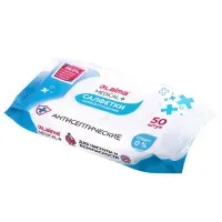 Дезинфицирующие салфетки бесспиртовые, для рук и любых поверхностей, 50 шт., LAIMA MEDICAL, 608764