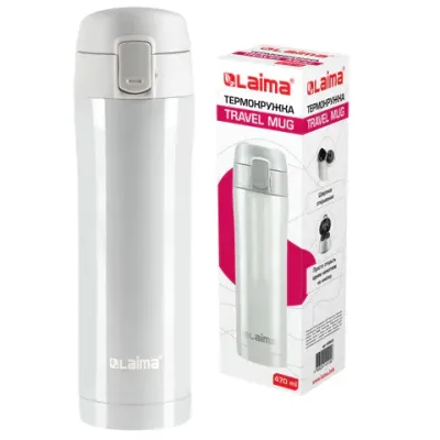 Термокружка 470 мл из нержавеющей стали SUS304, роскошный жемчужный металлик, LAIMA, 608820