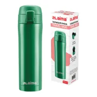 Термокружка 470 мл из нержавеющей стали SUS304, изумрудно-зеленый бархат матовый, LAIMA, 608823