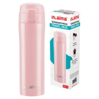 Термокружка 470 мл из нержавеющей стали SUS304, нежно-розовый бархат матовый, LAIMA, 608824