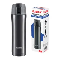 Термокружка 470 мл из нержавеющей стали SUS304, бесконечно темно-серый металлик, LAIMA, 608827