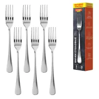 Вилки столовые STANDARD, КОМПЛЕКТ 6 шт., полированная нержавеющая сталь, серебристые, DASWERK (ДАСВЕРК), 609078