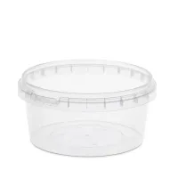 Банка с крышкой 500 мл, пластиковая под пресервы с контрольным замком, диаметр 122 мм, ВЗЛП, 1215КП