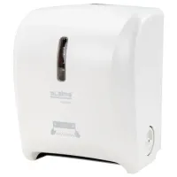 Диспенсер для полотенец в рулонах LAIMA PROFESSIONAL SUPER (H1), механический, белый, ABS-пластик, 609506