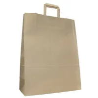 Крафт-пакет бумажный 24х14х29 см, плоские ручки, плотность 90 г/м2, 110517