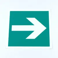 Знак "Направление эвакуации", КОМПЛЕКТ 5 штук, 200х200 мм, фотолюминесцентный, пленка, E02-01, Е02-01