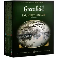 Чай GREENFIELD "Earl Grey Fantasy" черный с бергамотом и цитрусом, 100 пакетиков в конвертах по 2 г, 0584-09