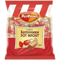 Конфеты шоколадные РОТ ФРОНТ "Батончики", 250 г, пакет, РФ04274