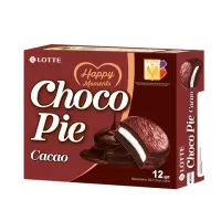 Печенье LOTTE "Choco Pie Cacao" ("Чоко Пай Какао"), глазированное, картонная упаковка, 336 г, 12 шт. х 28 г