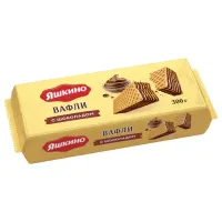 Вафли ЯШКИНО "Шоколадные" с шоколадной начинкой, 300 г, ЯВ157