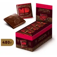 Шоколад порционный МОНЕТНЫЙ ДВОР, горький шоколад 72% какао, 96 плиток по 5 г, в шоубоксах, 507