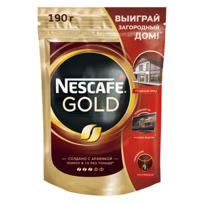 Кофе молотый в растворимом NESCAFE "Gold" 190 г, сублимированный, 12403031