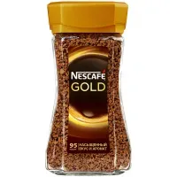 Кофе растворимый Nescafe "Gold", сублимированный, стеклянная банка, 190г