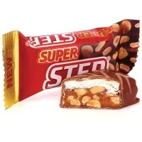 Конфеты шоколадные СЛАВЯНКА "Super Step" двухслойные, нуга с арахисом, 1000 г, пакет, 20465