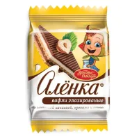Вафли "Аленка" с молочной начинкой и орехами в индивидуальных упаковках, гофрокороб 1,38 кг, ТК23396