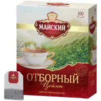 Чай Майский "Отборный", черный, 100 пакетиков по 2г
