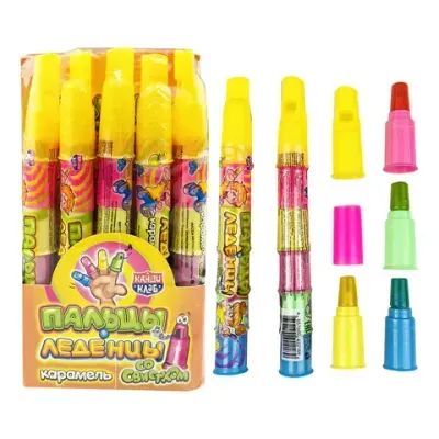 Карамель "Пальцы-Леденцы" (со свистком), 8 г, КАНДИ КЛАБ, CAR040-1