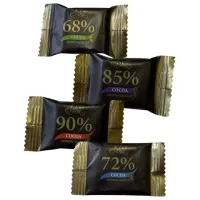 Шоколад порционный KONFESTA горький 68%, 72%, 85%, 90% какао, 1100 г (220 штук по 5 г)