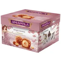 Конфеты глазированные AMAPOLA "Фундук и Ваниль" вафельные 100 г